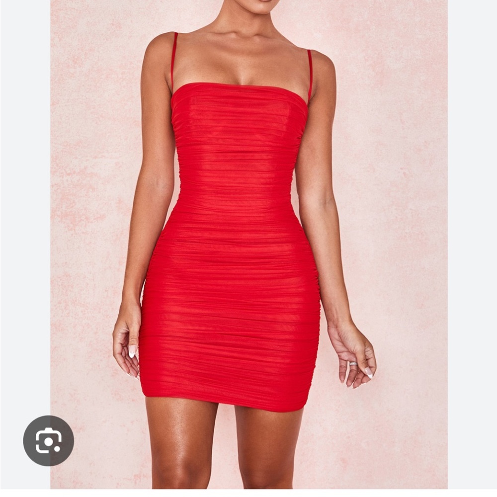 House of CB Scarlet Ruched Mini Dress NWT